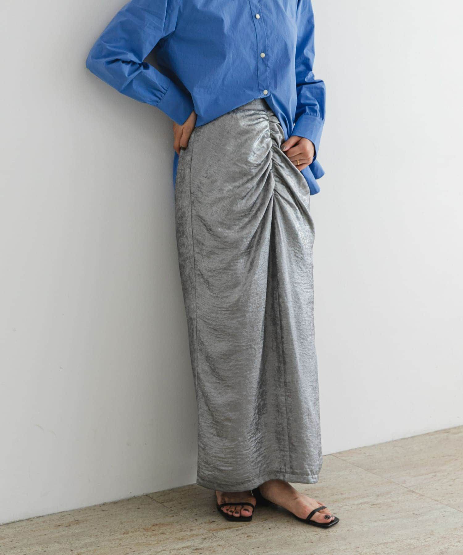 URBAN RESEARCH ROSSO「F by ROSSO　シャイニーフロントギャザータイトスカート」|スカート|