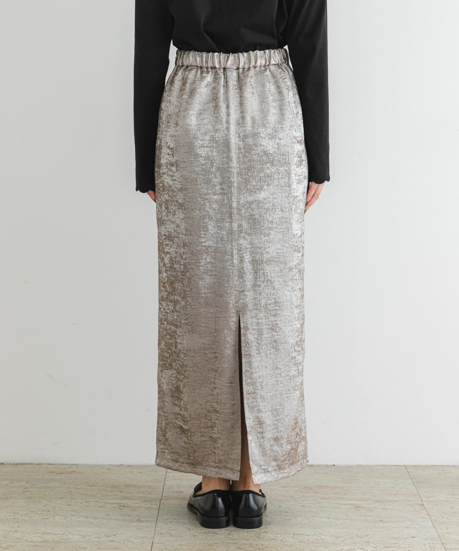 URBAN RESEARCH ROSSO「F by ROSSO　シャイニーフロントギャザータイトスカート」|スカート|