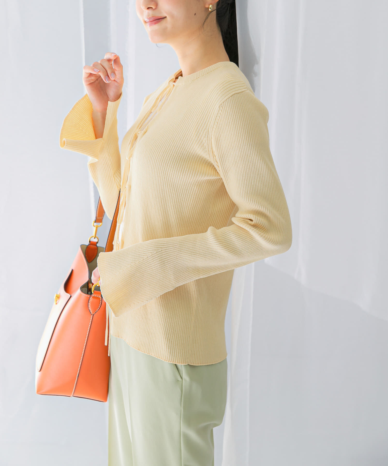 URBAN RESEARCH ROSSO「リボンデザインカーディガン」|カーディガン|