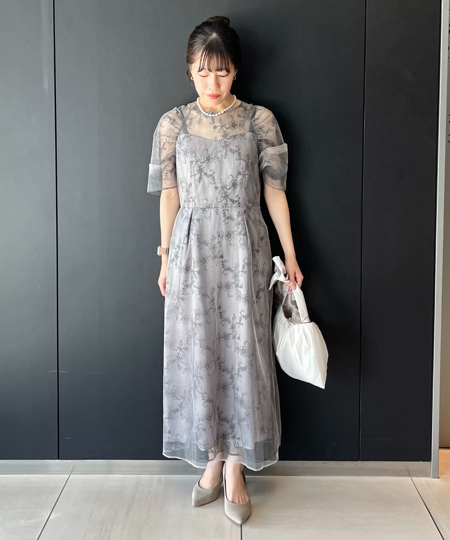 URBAN RESEARCH ROSSO「kaene　ボリュームスリーブレースドレス」|ワンピース|