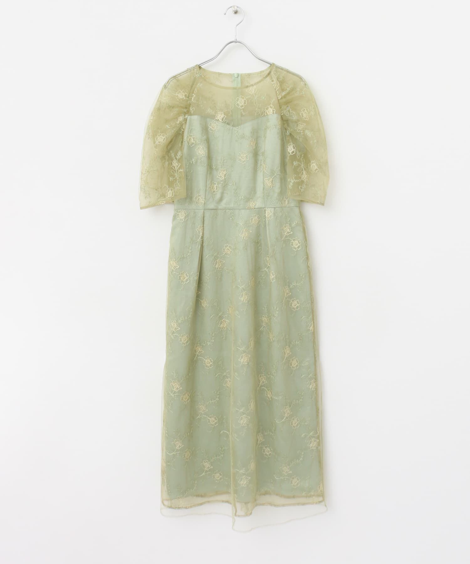 URBAN RESEARCH ROSSO「kaene　ボリュームスリーブレースドレス」|ワンピース|