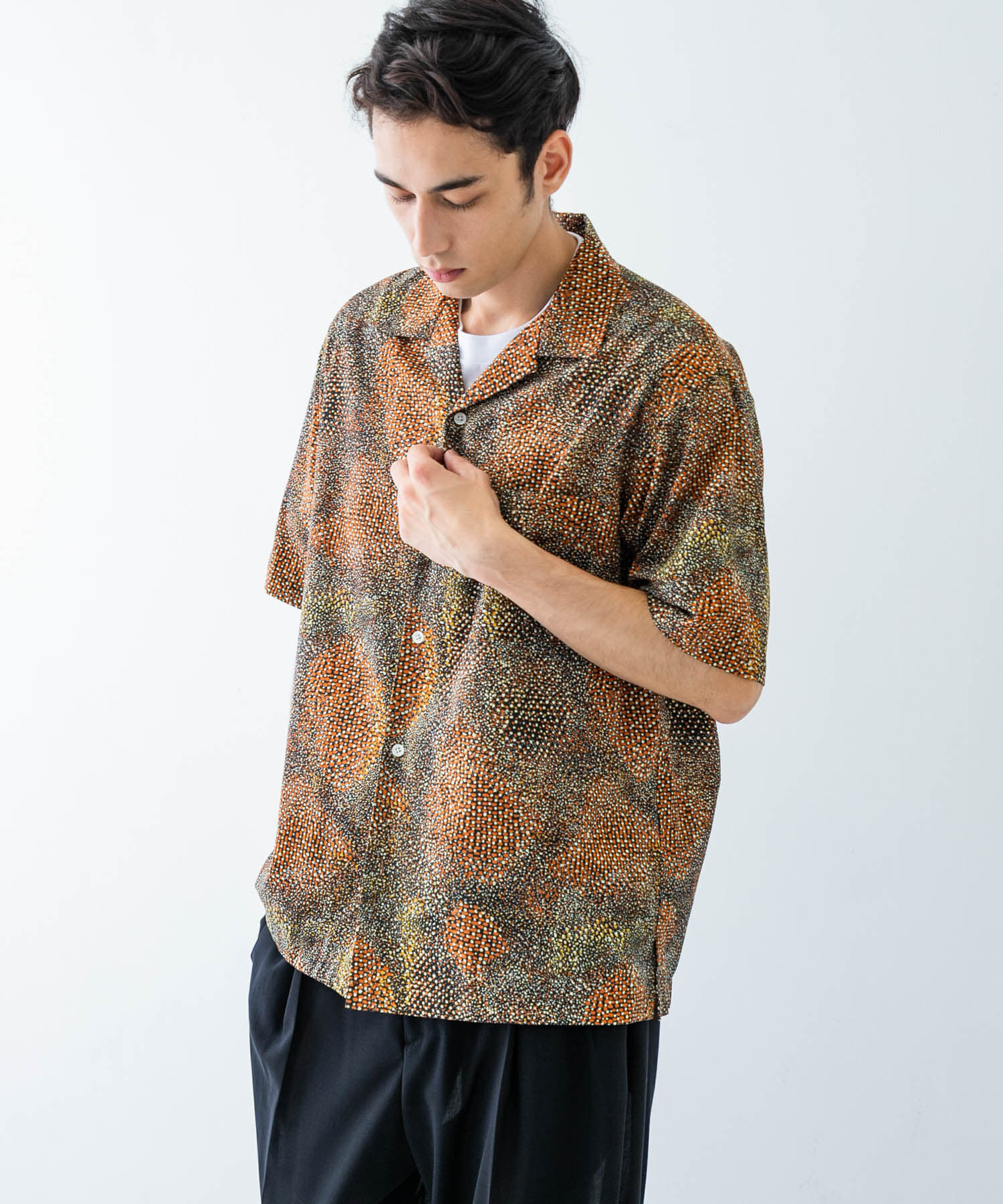 URBAN RESEARCH「LONGCHAMP PRINT SHIRTS」|シャツ・ブラウス|オレンジ系その他