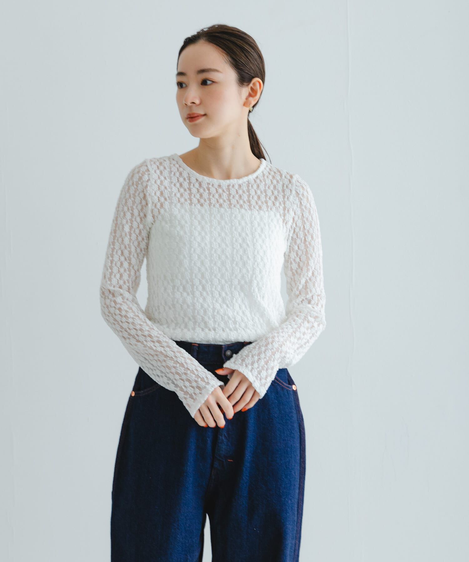 URBAN RESEARCH「ストレッチレースプルオーバー」|Tシャツ・カットソー|