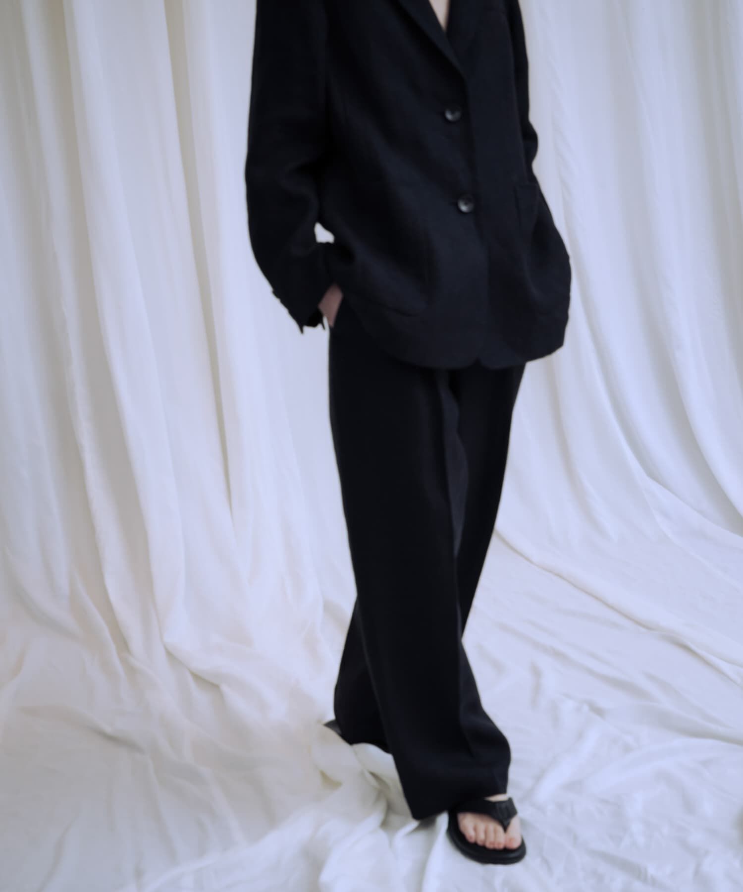 URBAN RESEARCH「『3サイズ展開』new basic　リネンハイウエストパンツ」|その他|ネイビー