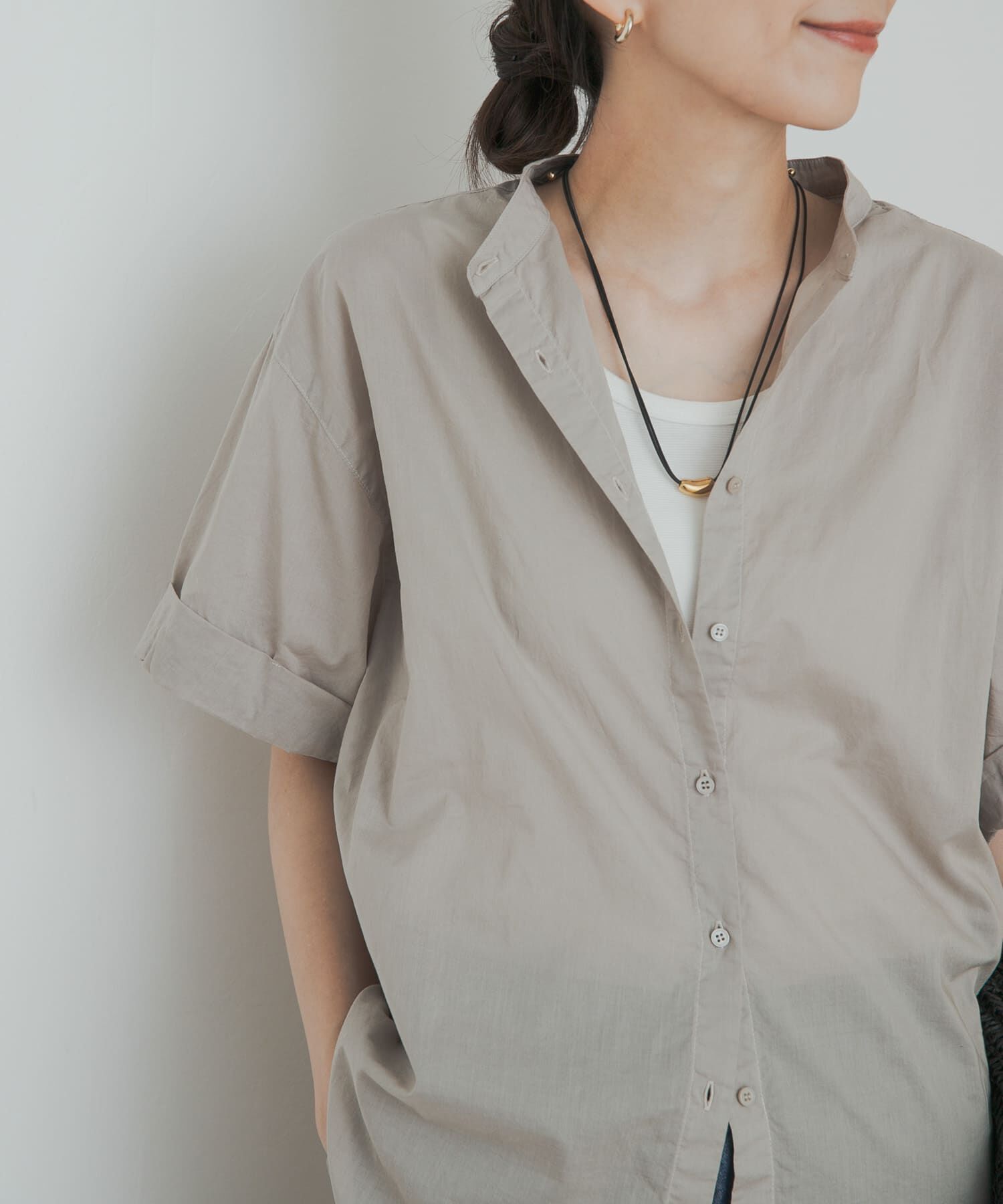 URBAN RESEARCH DOORS「製品染めロールスリーブブラウス」|シャツ・ブラウス|