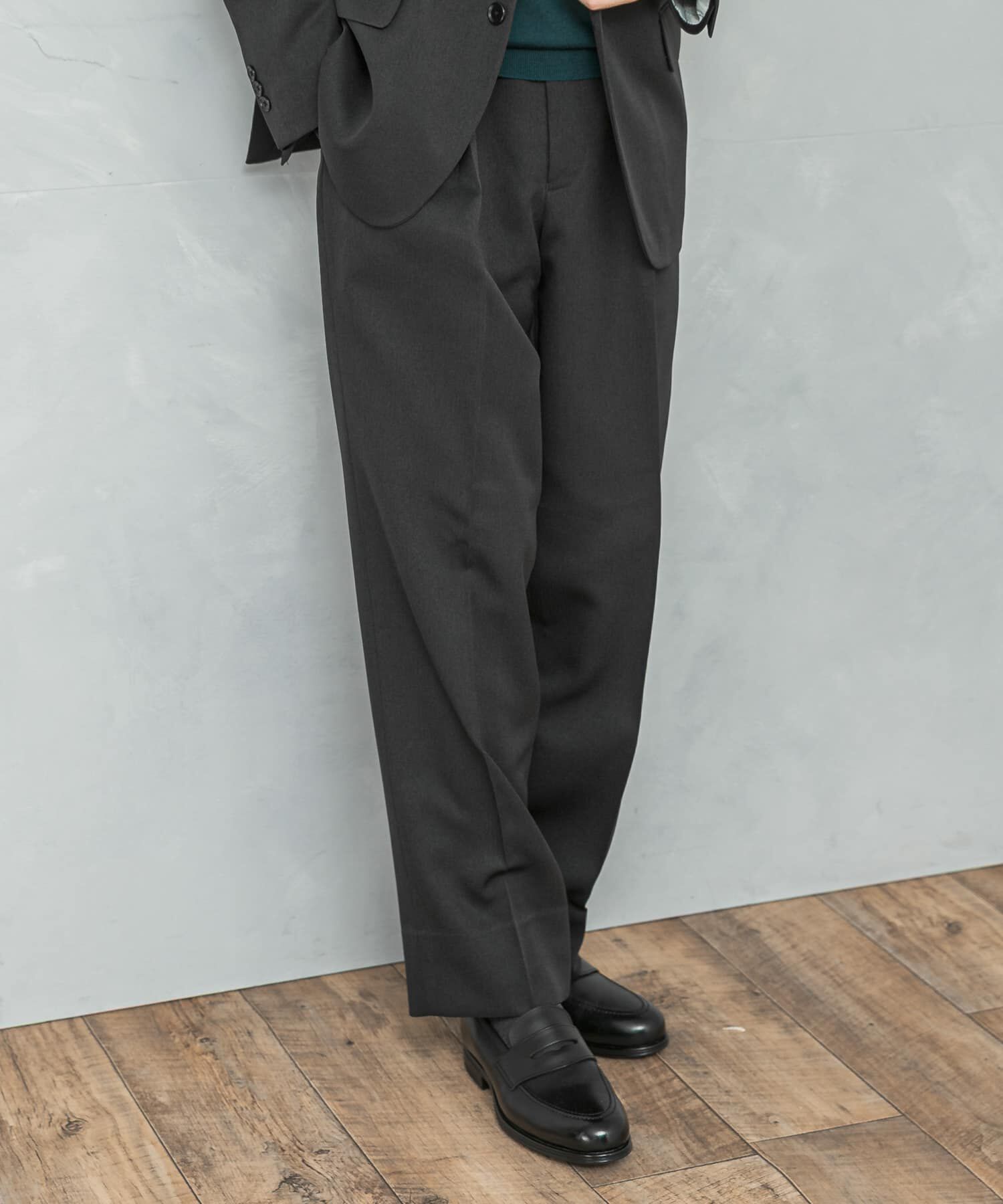 URBAN RESEARCH DOORS「LIFE STYLE TAILOR　レトロヘリンボンストレッチ2タックパンツ」|スラックス|