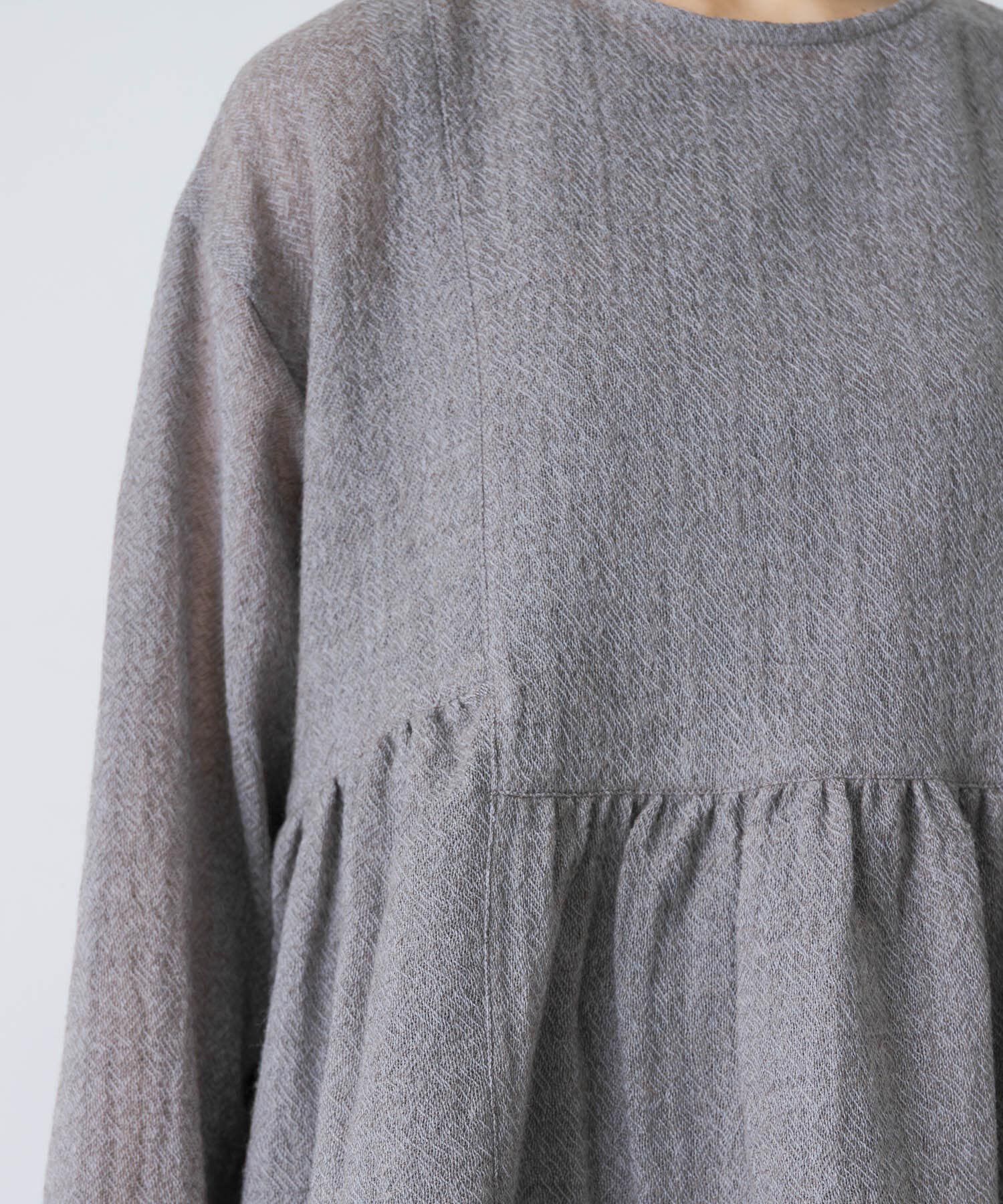 かぐれ「ウールガーゼギャザープルオーバー」|シャツ・ブラウス|