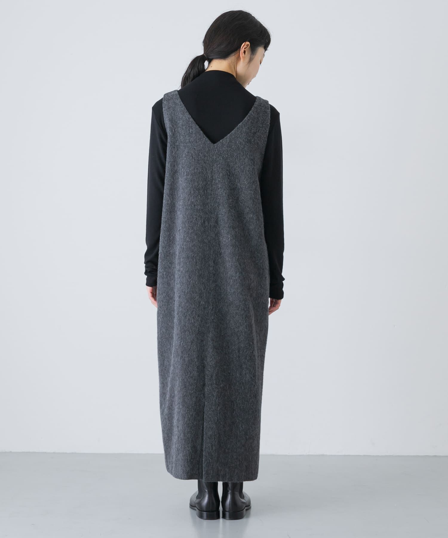 かぐれ「Vネックウールシャギーワンピース」|ワンピース|