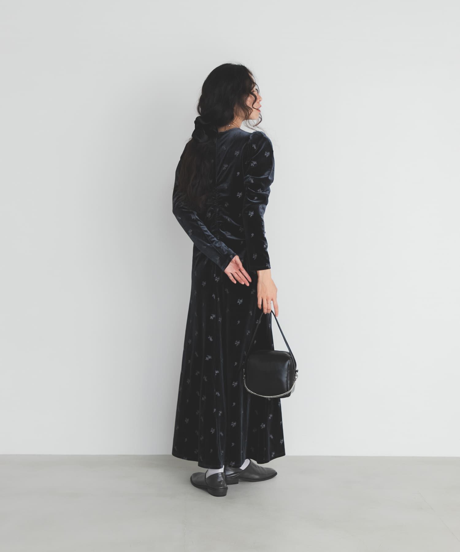  「ベロアシャーリングドレス」|ワンピース|