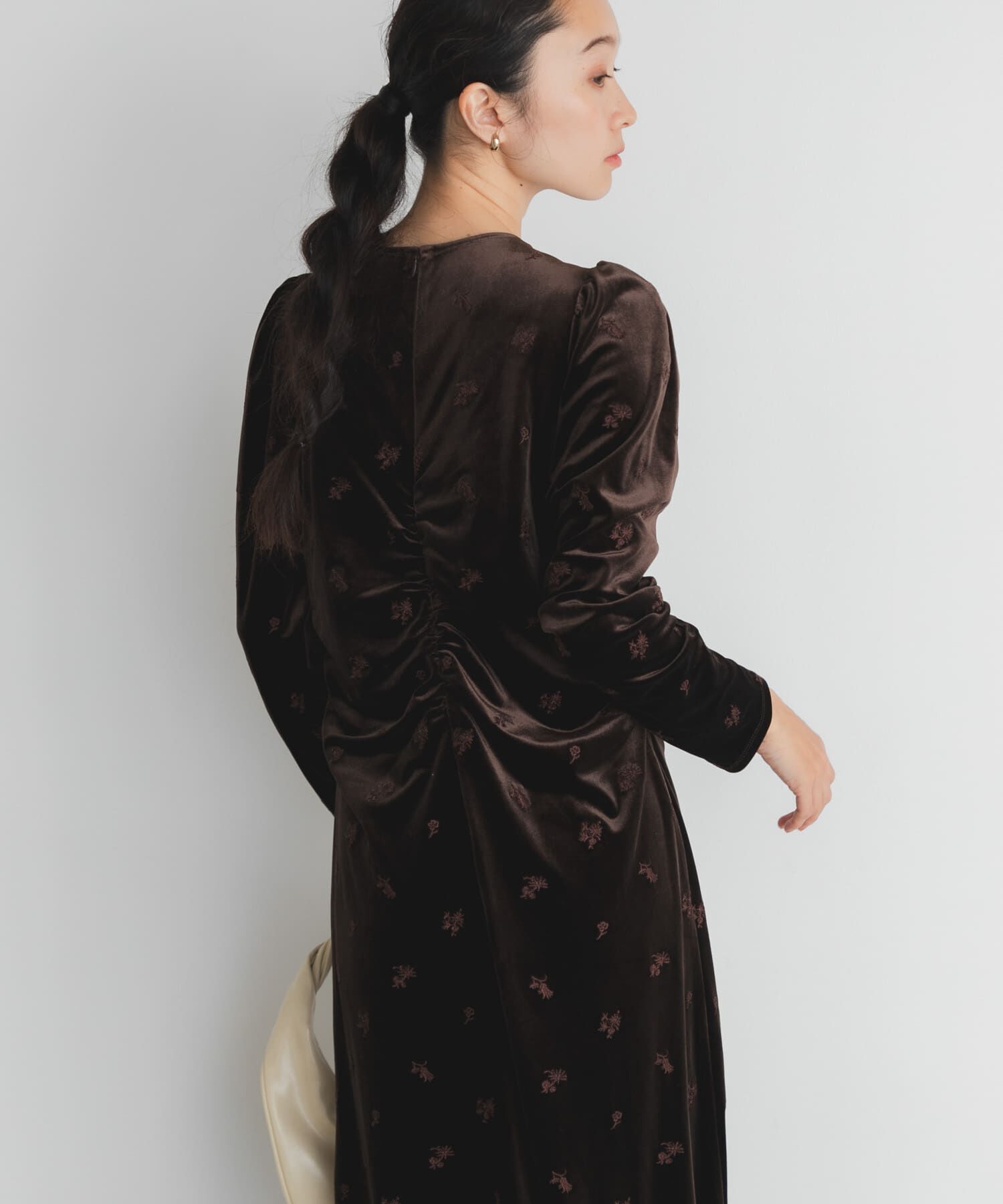  「ベロアシャーリングドレス」|ワンピース|