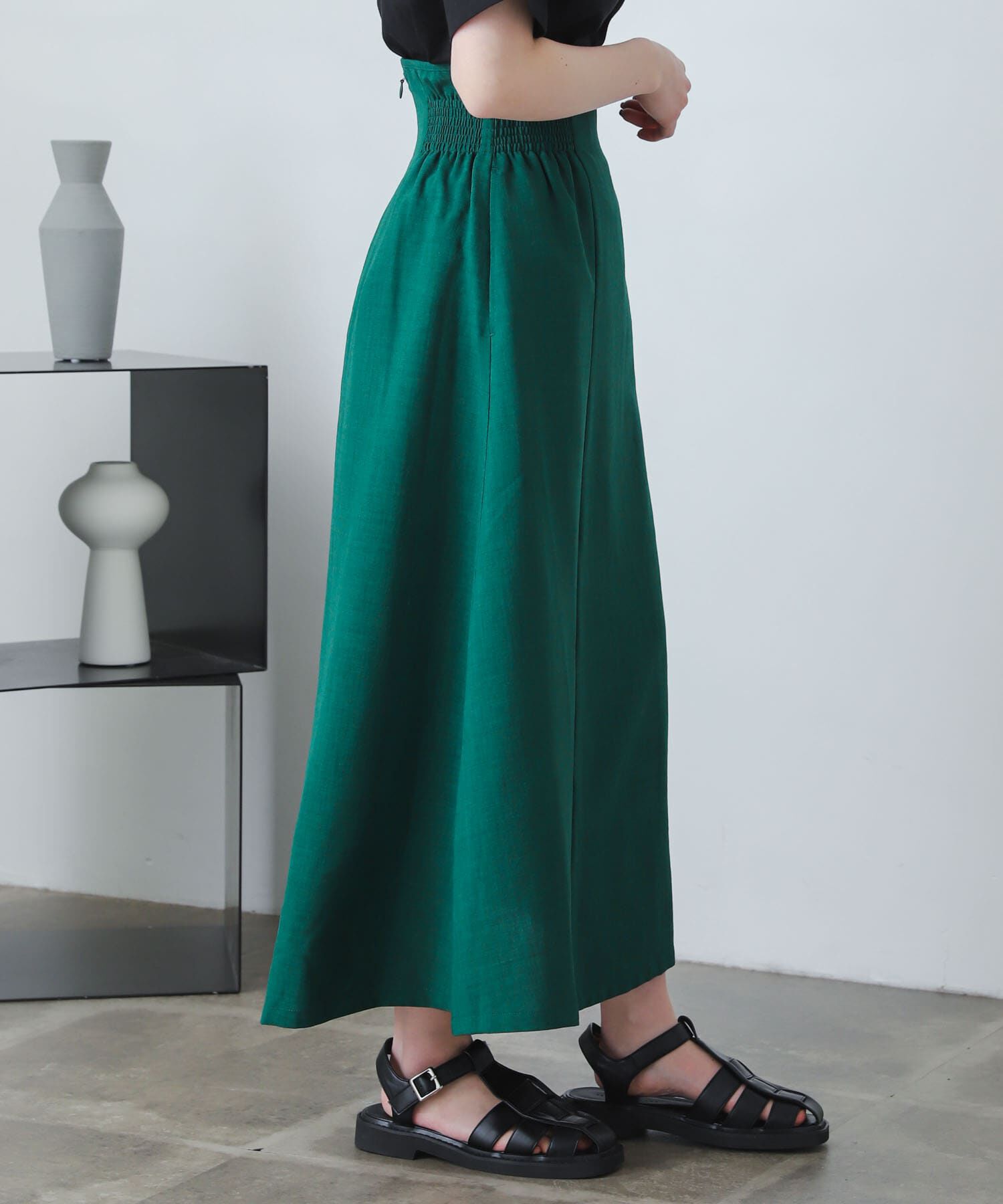 SENSE OF PLACE by URBAN RESEARCH「リネンライクハイウエストフレアスカート」|スカート|