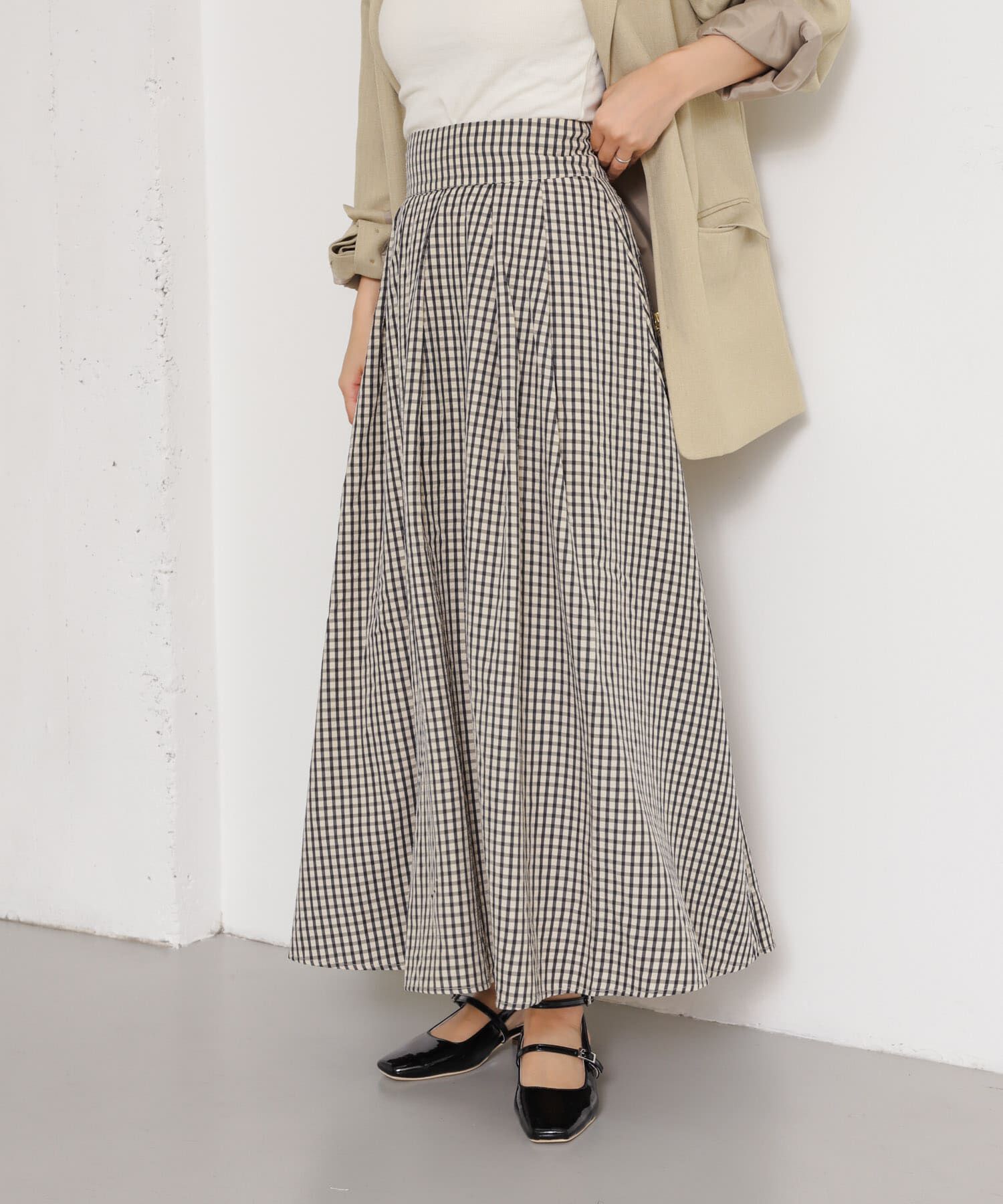 SENSE OF PLACE by URBAN RESEARCH「チェックボリュームスカート」|スカート|