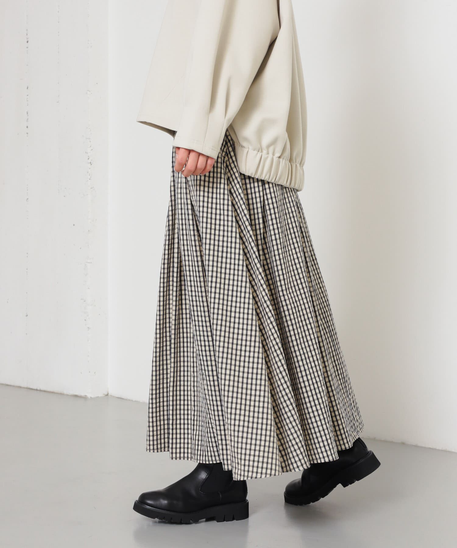SENSE OF PLACE by URBAN RESEARCH「チェックボリュームスカート」|スカート|