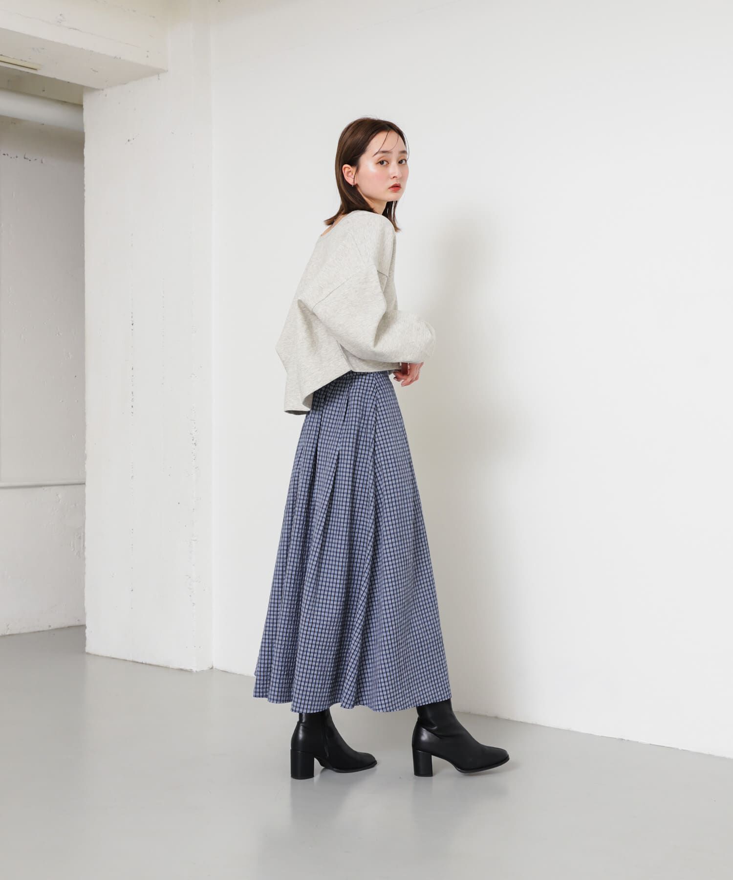 SENSE OF PLACE by URBAN RESEARCH「チェックボリュームスカート」|スカート|