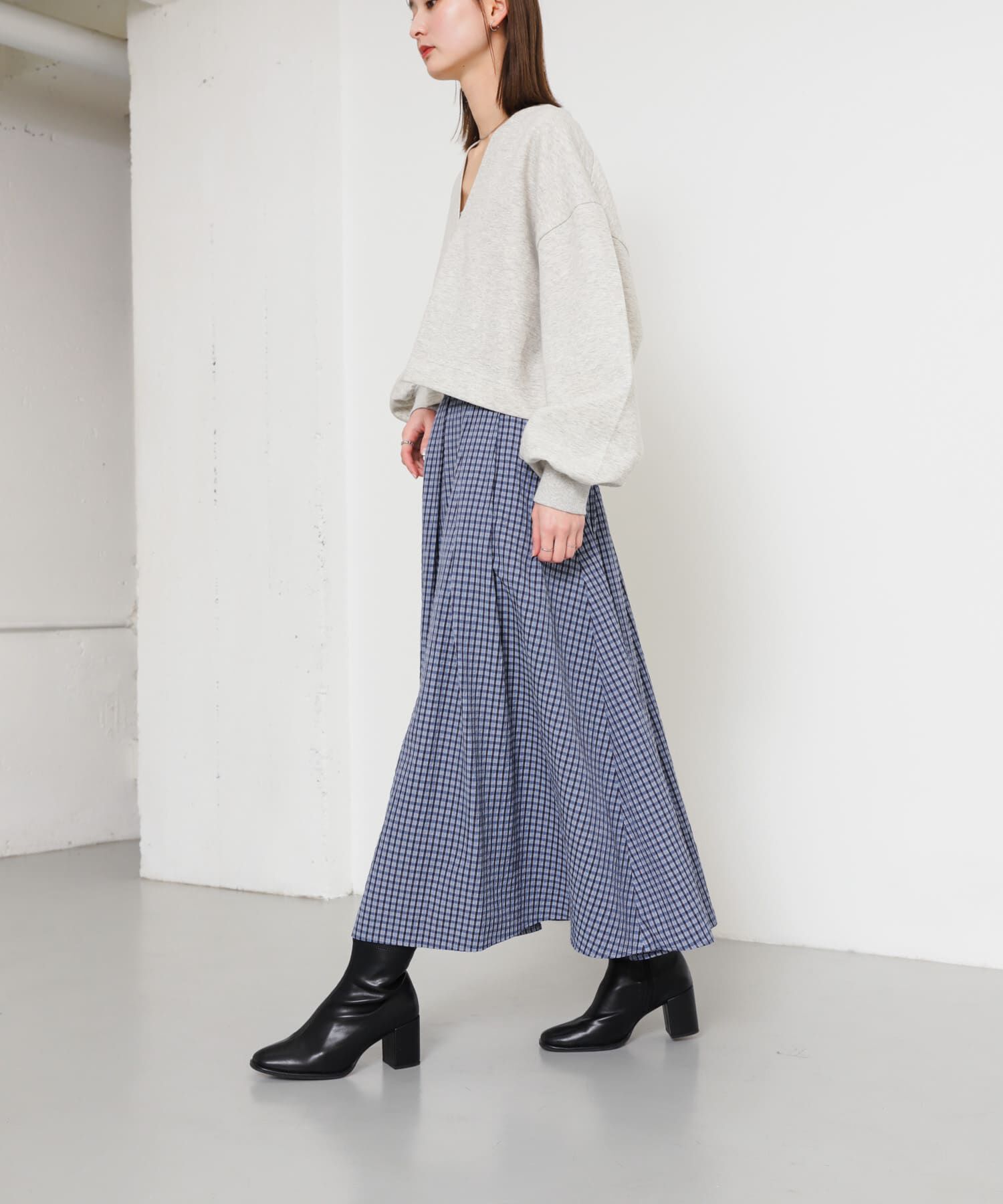 SENSE OF PLACE by URBAN RESEARCH「チェックボリュームスカート」|スカート|