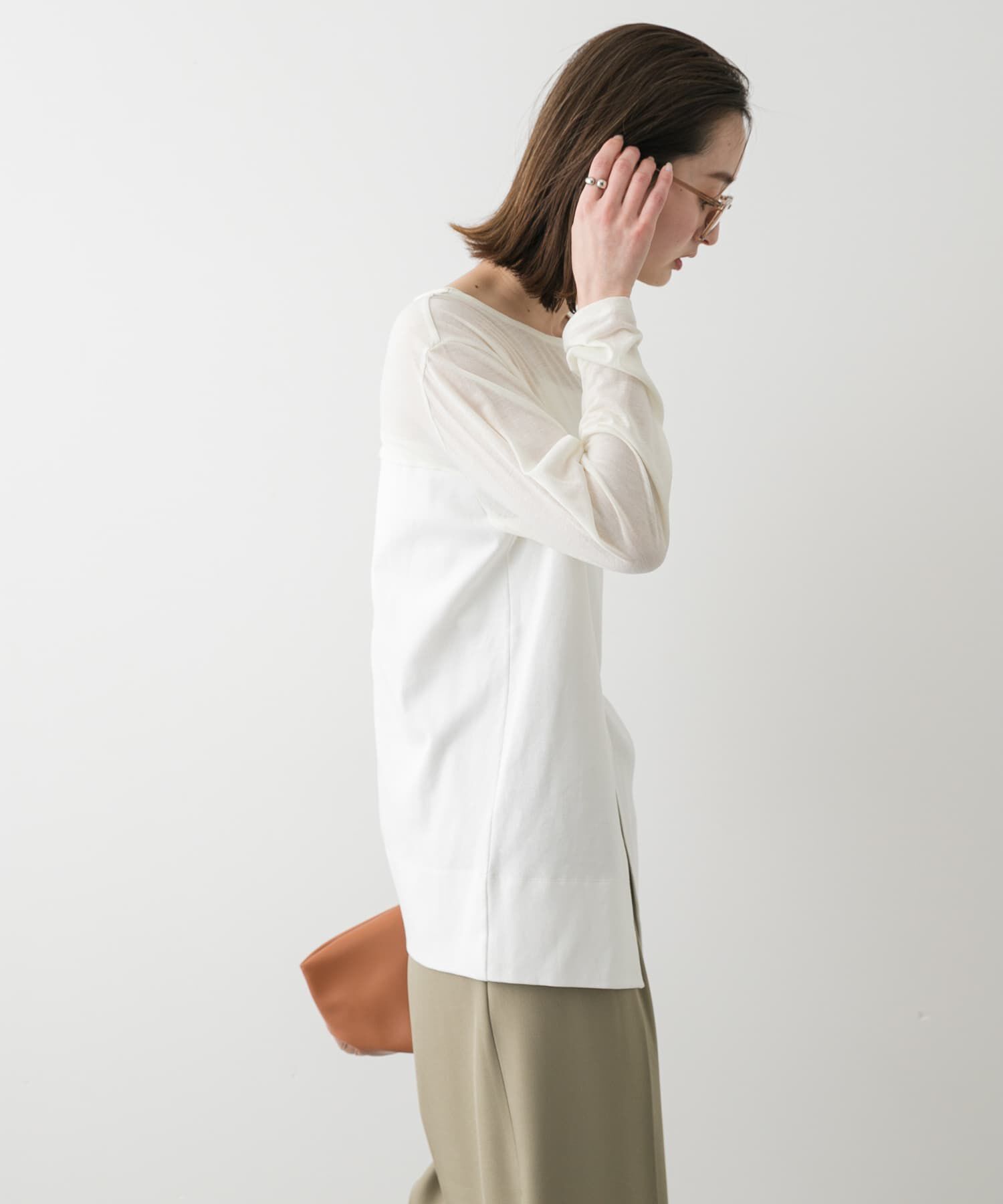 SENSE OF PLACE by URBAN RESEARCH「クルーネックドッキングスリットトップ」|Tシャツ・カットソー|