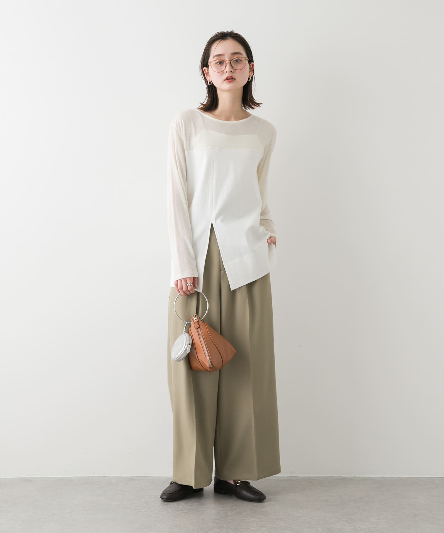 SENSE OF PLACE by URBAN RESEARCH「クルーネックドッキングスリットトップ」|Tシャツ・カットソー|