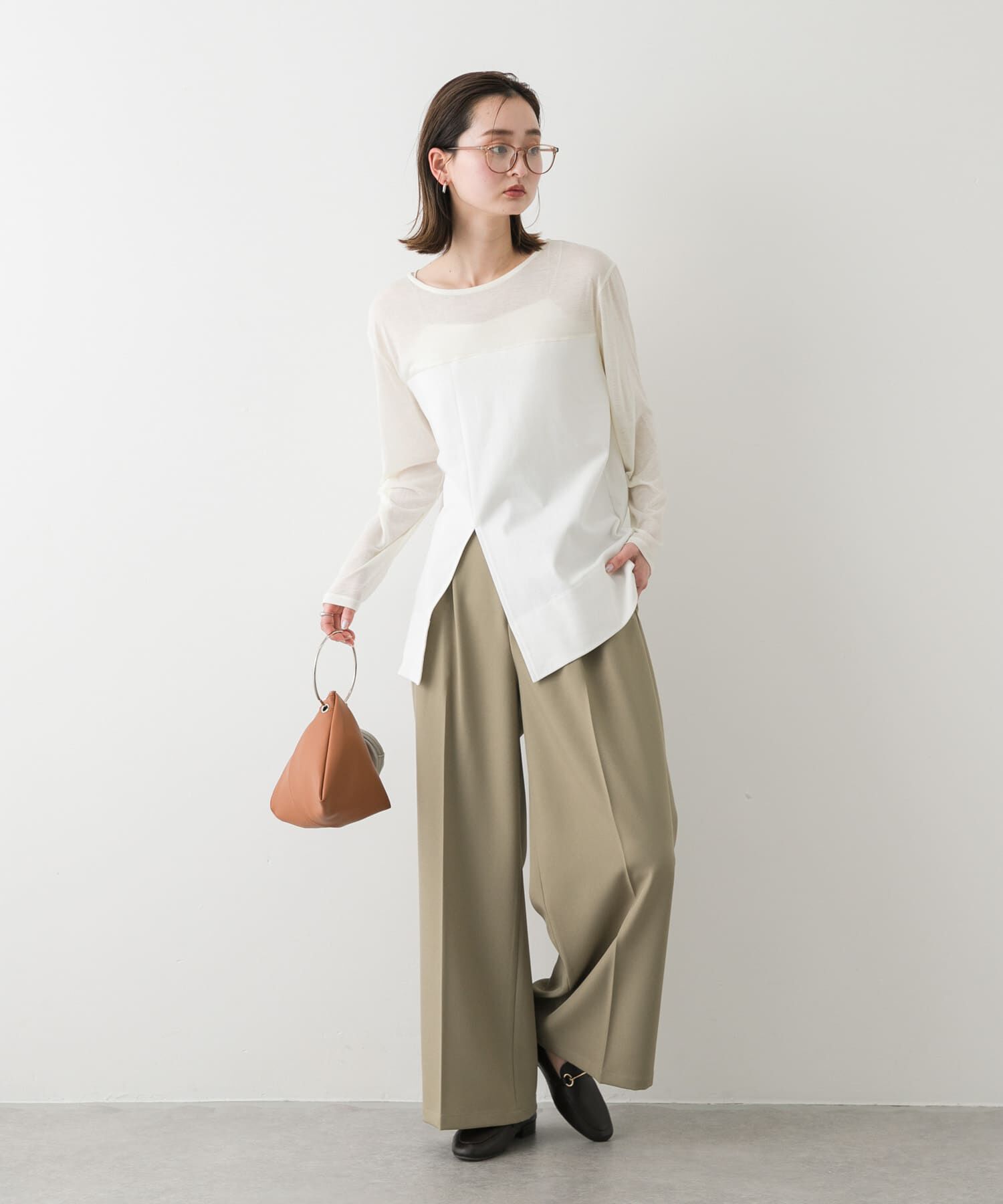 SENSE OF PLACE by URBAN RESEARCH「クルーネックドッキングスリットトップ」|Tシャツ・カットソー|