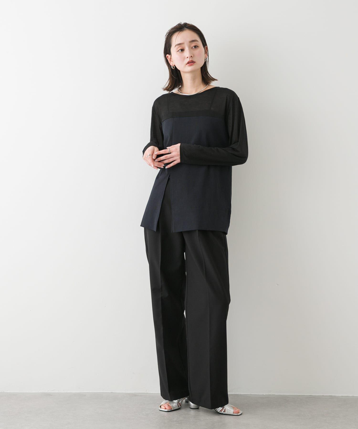 SENSE OF PLACE by URBAN RESEARCH「クルーネックドッキングスリットトップ」|Tシャツ・カットソー|