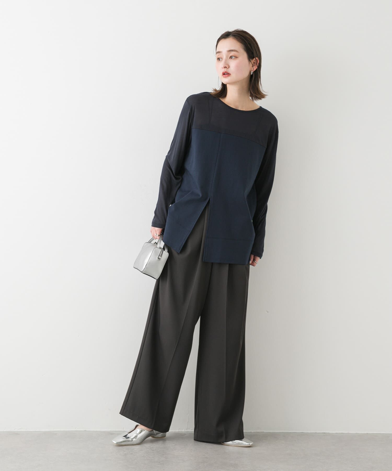 SENSE OF PLACE by URBAN RESEARCH「クルーネックドッキングスリットトップ」|Tシャツ・カットソー|