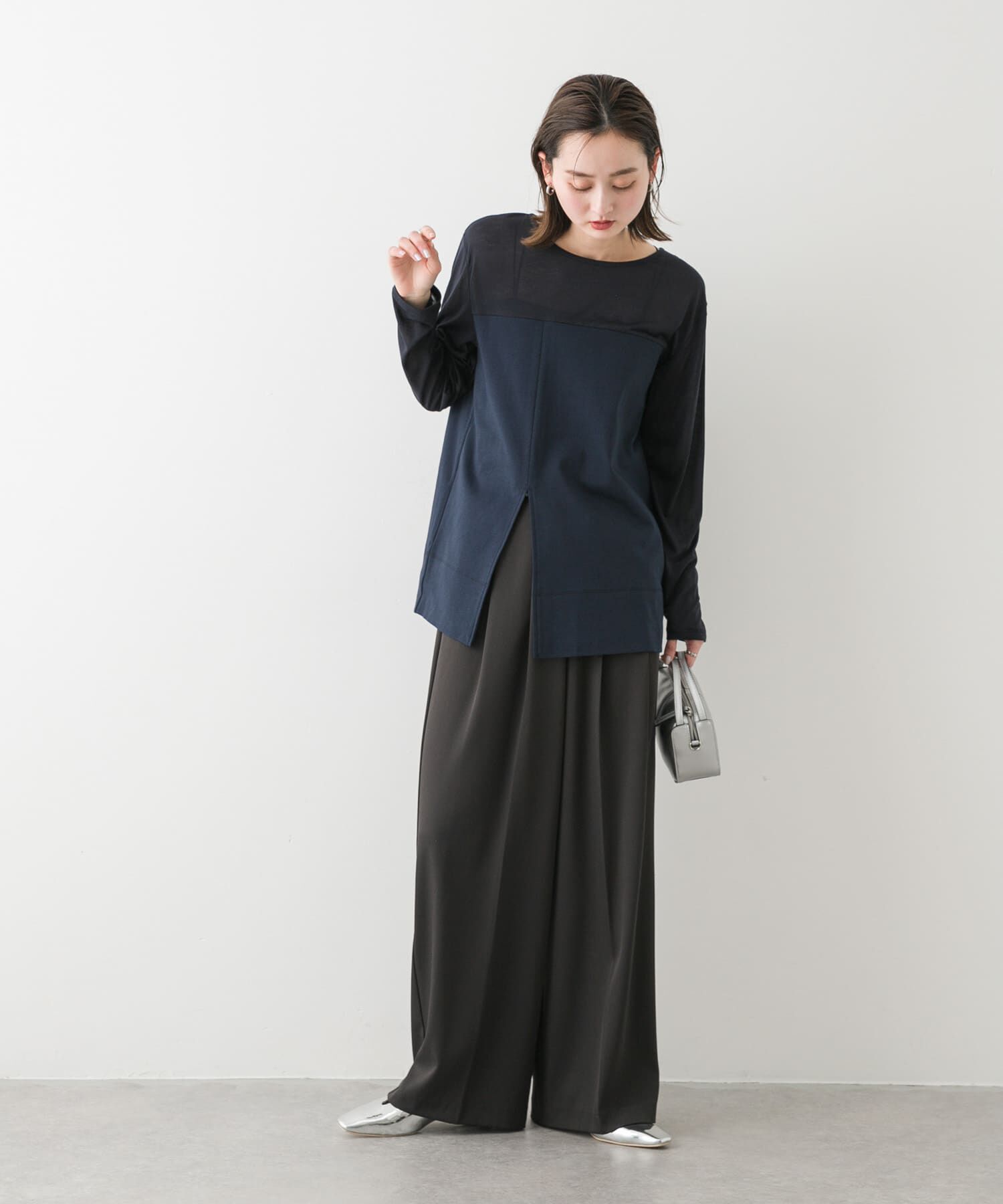 SENSE OF PLACE by URBAN RESEARCH「クルーネックドッキングスリットトップ」|Tシャツ・カットソー|