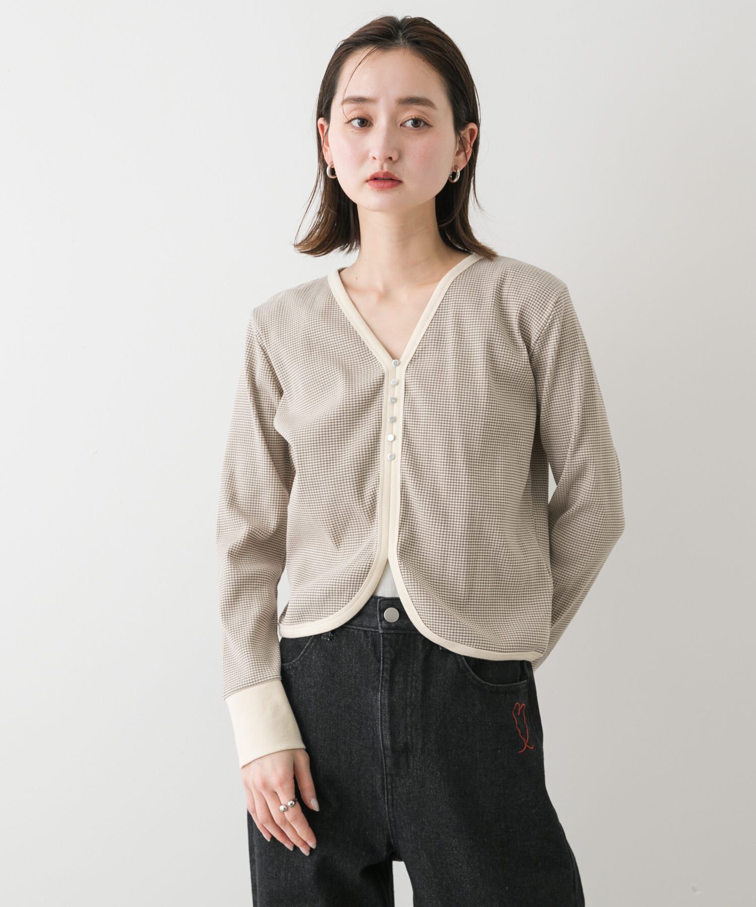 SENSE OF PLACE by URBAN RESEARCH「Vネックバイカラートップ」|Tシャツ・カットソー|