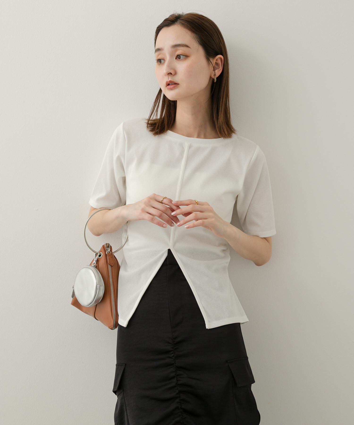 SENSE OF PLACE by URBAN RESEARCH「2WAYウエストギャザーリブトップ」|Tシャツ・カットソー|