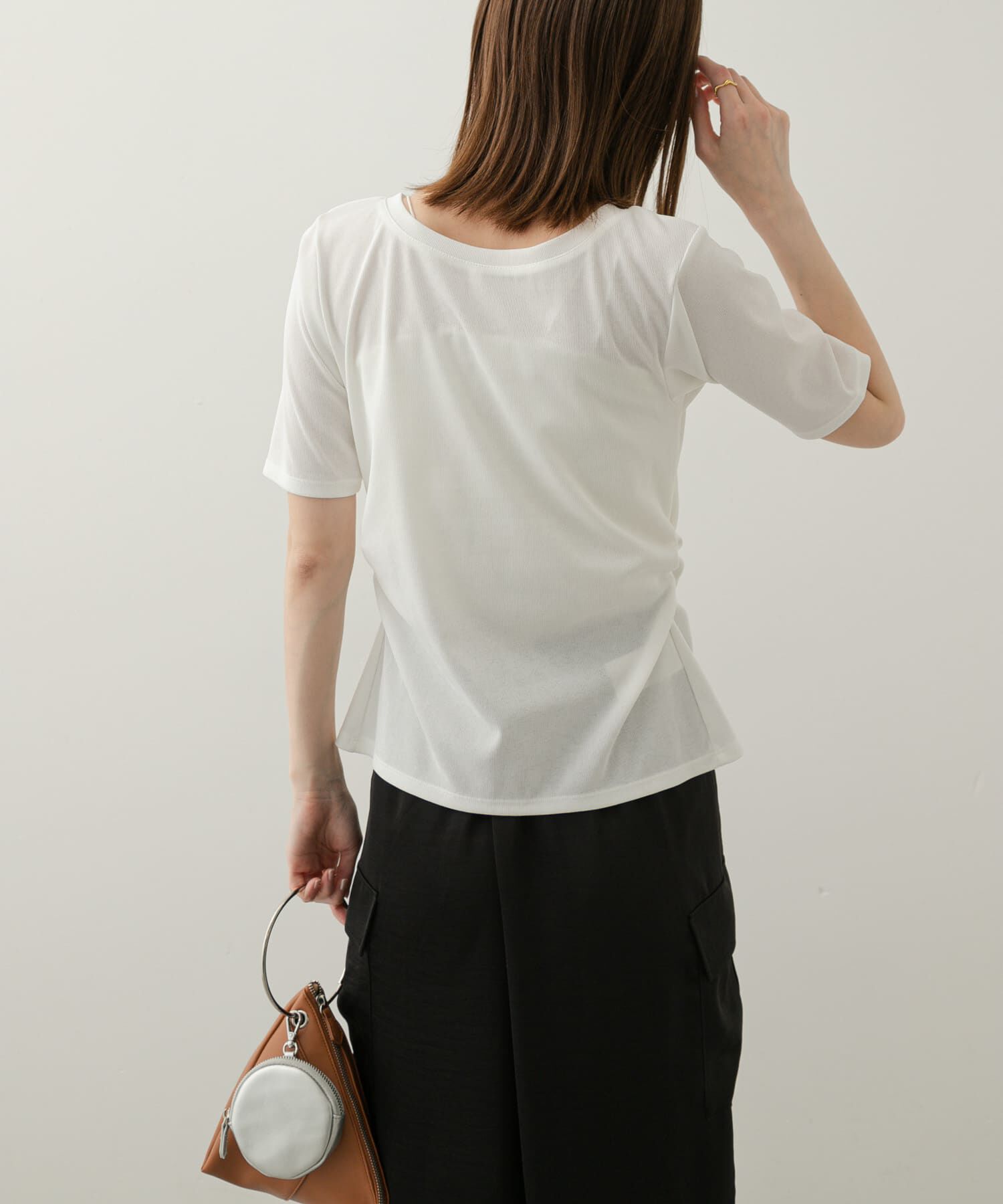 SENSE OF PLACE by URBAN RESEARCH「2WAYウエストギャザーリブトップ」|Tシャツ・カットソー|