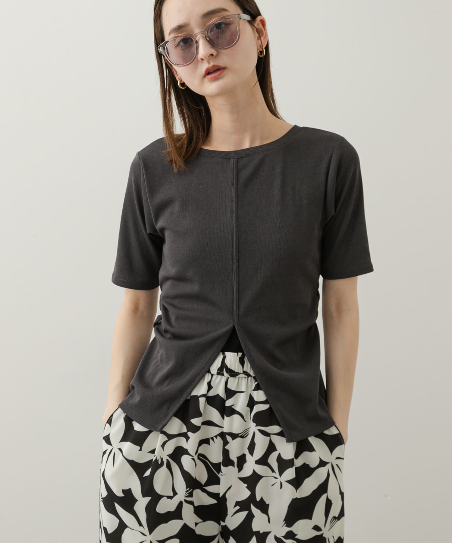 SENSE OF PLACE by URBAN RESEARCH「2WAYウエストギャザーリブトップ」|Tシャツ・カットソー|