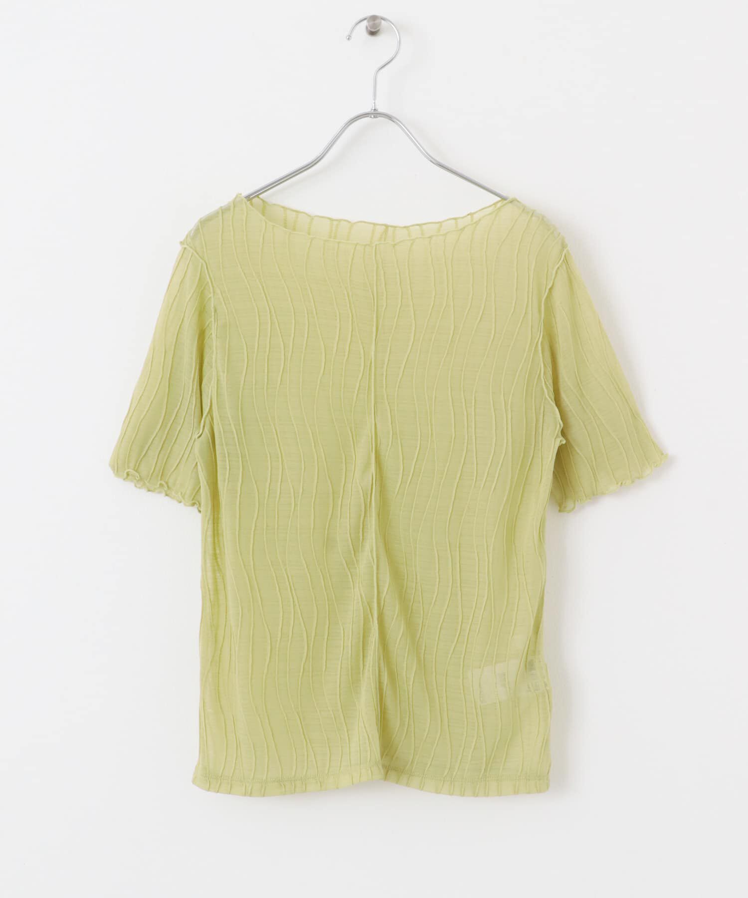 SENSE OF PLACE by URBAN RESEARCH「『一部WEB限定カラー』ウェーブジャガードトップ(半袖)」|Tシャツ・カットソー|