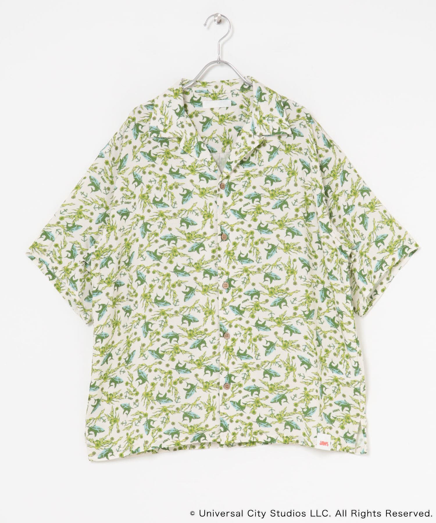 SENSE OF PLACE by URBAN RESEARCH「『別注』JAWS&times;SENSE OF PLACE　総柄オープンカラーシャツ」|シャツ・ブラウス|