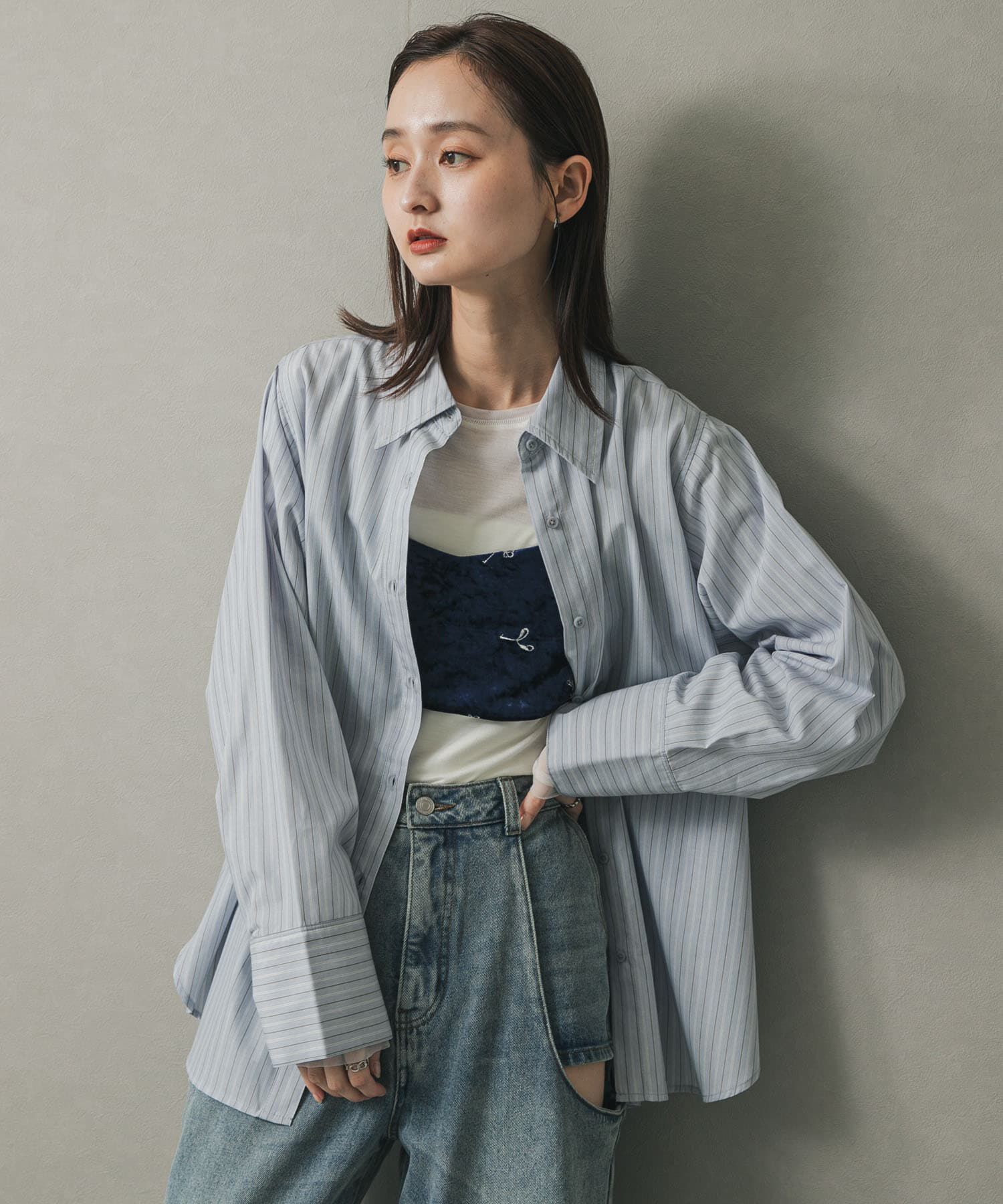 SENSE OF PLACE by URBAN RESEARCH「スリットスリーブルーズシャツ」|シャツ・ブラウス|