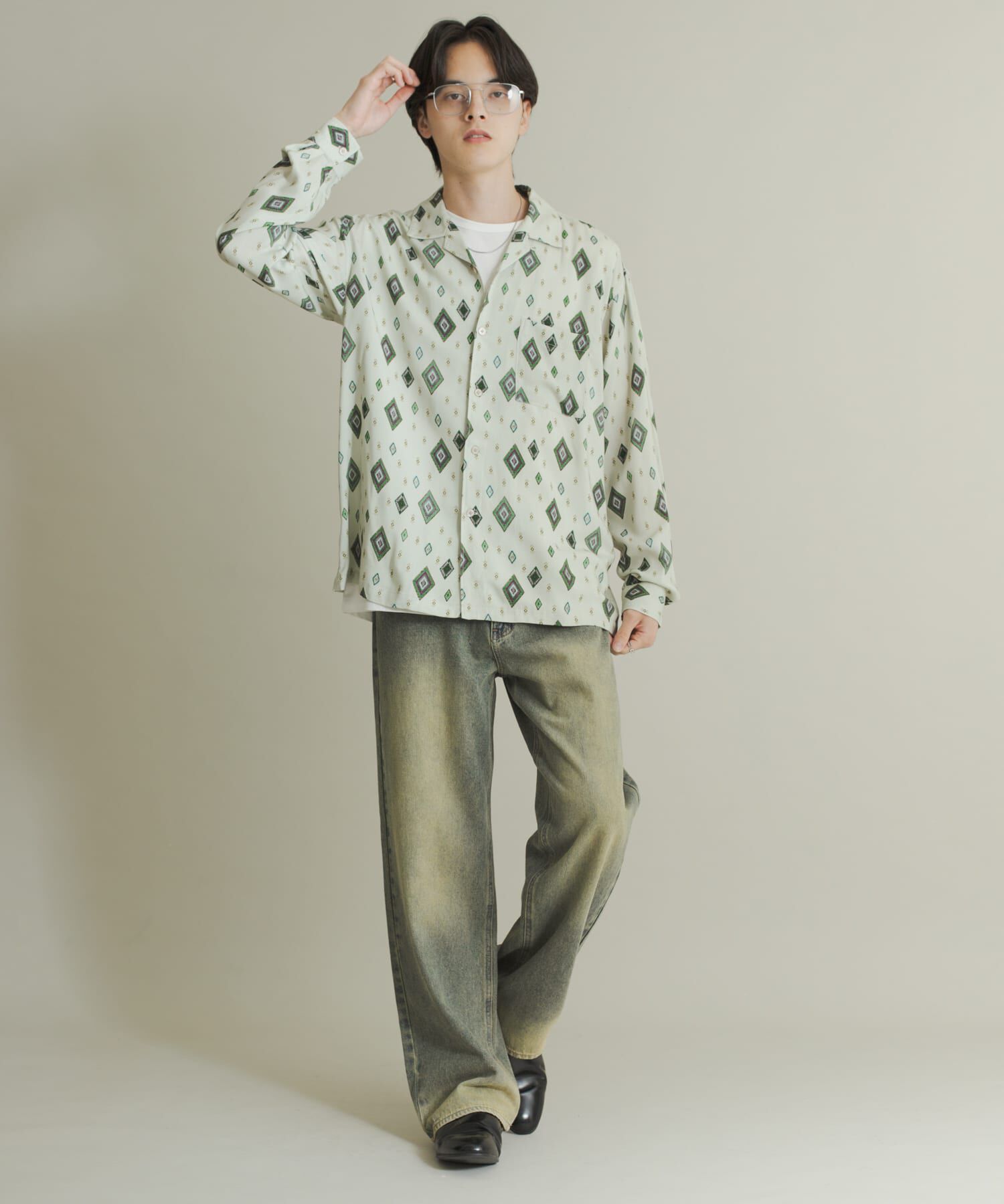 SENSE OF PLACE by URBAN RESEARCH「アソートパターンオープンカラーロングスリーブシャツ」|シャツ・ブラウス|