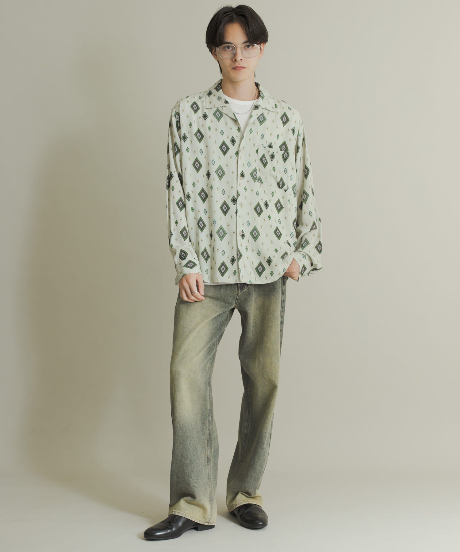 SENSE OF PLACE by URBAN RESEARCH「アソートパターンオープンカラーロングスリーブシャツ」|シャツ・ブラウス|