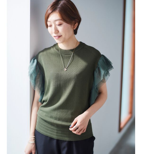 le.coeur blanc「チュールスリーブニット」|ニット・セーター|