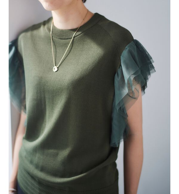 le.coeur blanc「チュールスリーブニット」|ニット・セーター|