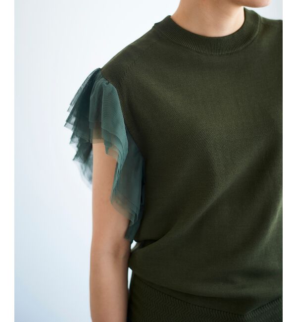 le.coeur blanc「チュールスリーブニット」|ニット・セーター|