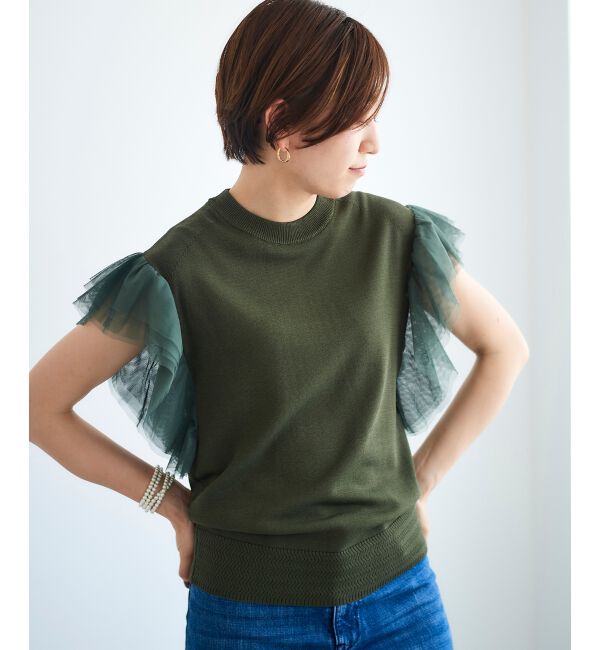 le.coeur blanc「チュールスリーブニット」|ニット・セーター|