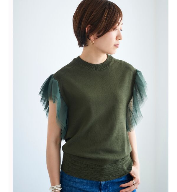 le.coeur blanc「チュールスリーブニット」|ニット・セーター|