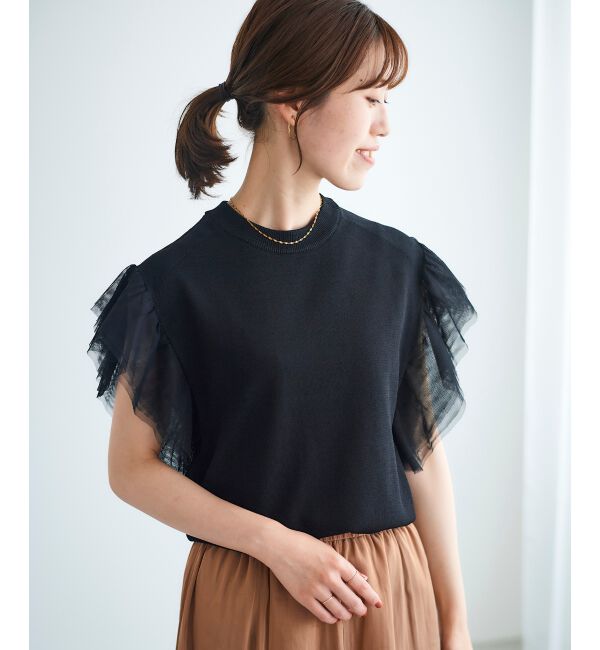 le.coeur blanc「チュールスリーブニット」|ニット・セーター|