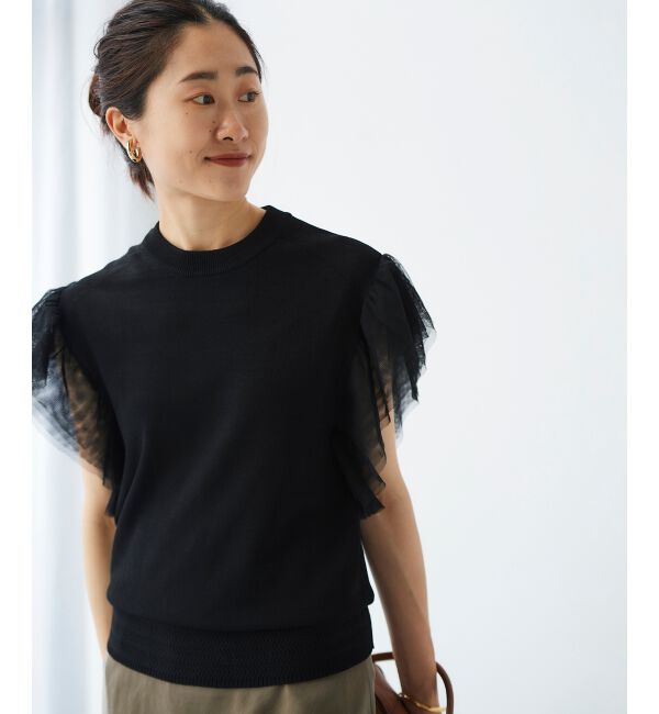 le.coeur blanc「チュールスリーブニット」|ニット・セーター|