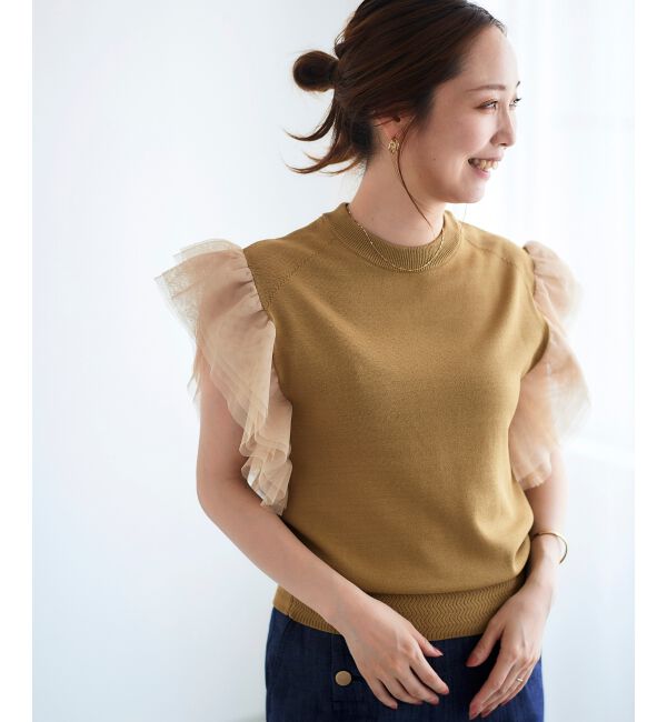 le.coeur blanc「チュールスリーブニット」|ニット・セーター|