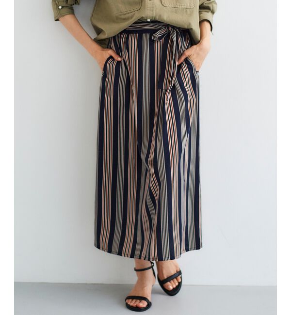le.coeur blanc「マルチストライプウエストリボンスカート」|スカート|