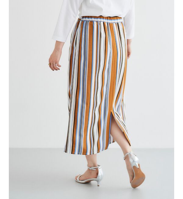 le.coeur blanc「マルチストライプウエストリボンスカート」|スカート|