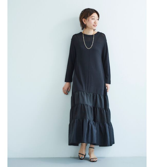 le.coeur blanc「《手洗い可能》TORRAZZO DONNAニットドッキングワンピース」|ワンピース|