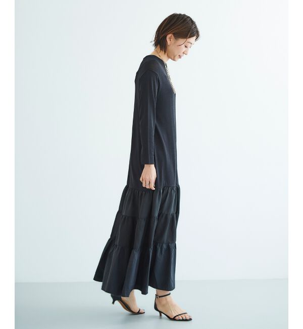 le.coeur blanc「《手洗い可能》TORRAZZO DONNAニットドッキングワンピース」|ワンピース|