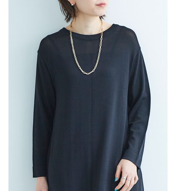 le.coeur blanc「《手洗い可能》TORRAZZO DONNAニットドッキングワンピース」|ワンピース|