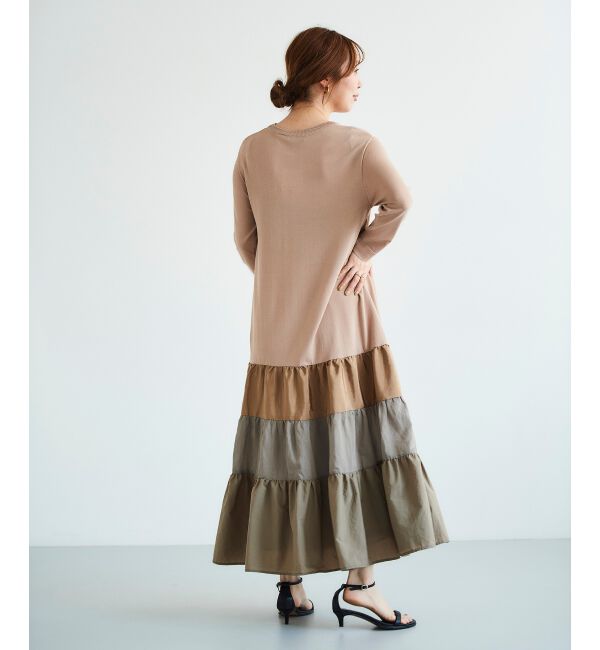 le.coeur blanc「《手洗い可能》TORRAZZO DONNAニットドッキングワンピース」|ワンピース|