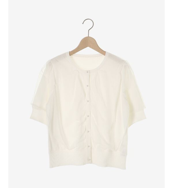 le.coeur blanc「《手洗い可能》Perle Pecheチュールレイヤードカーデ」|カーディガン|