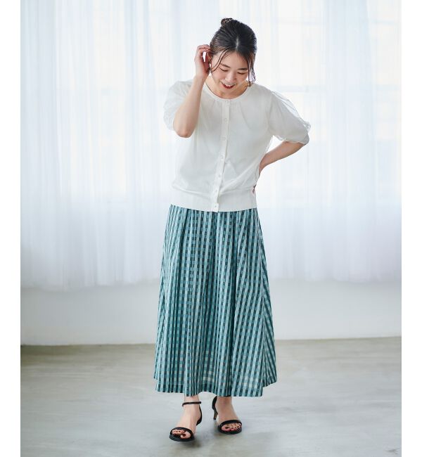 le.coeur blanc「《手洗い可能》Perle Pecheチュールレイヤードカーデ」|カーディガン|